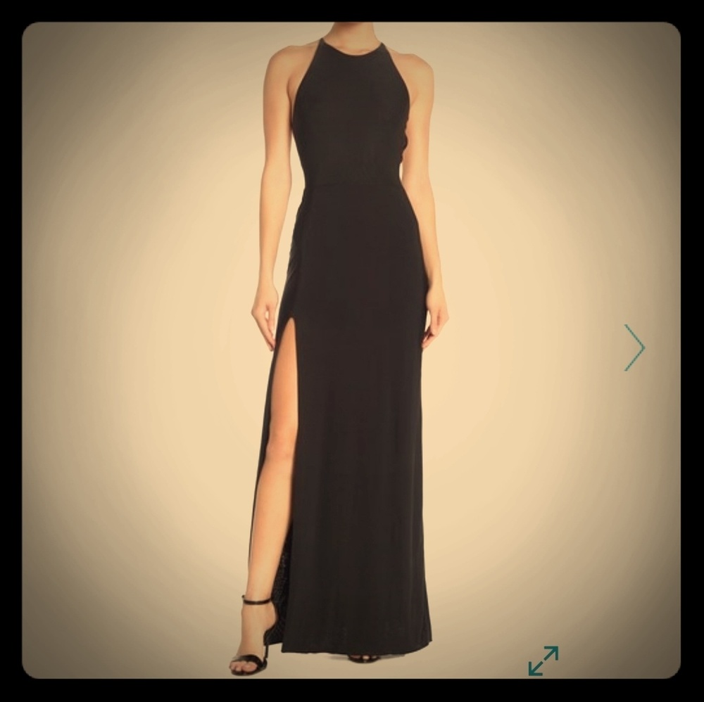 Black long cocktail dress